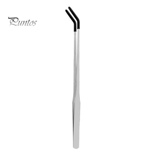 Fütterungszange für Reptilien aus Edelstahl mit Gummispitze, gerade/gebogene lange Pinzette für Aquarien, Bartagamen, Tankschlangen, Gehege, Terrarien