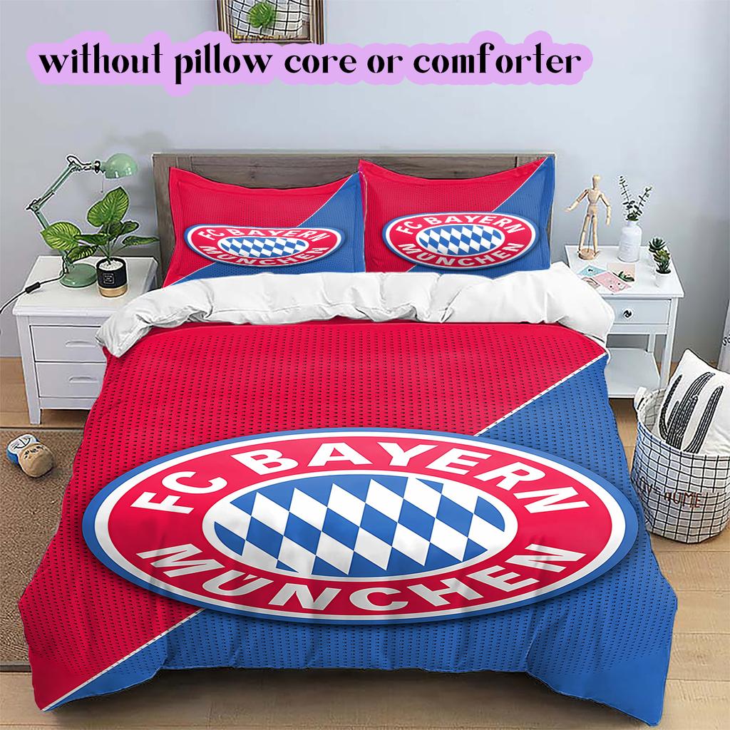 FC Bayern München Patroon Beddengoed Dekbed Set Dekbedovertrek Kussensloop Huisdecoratie Verjaardagscadeau (1 dekbedovertrek + 2 kussenslopen, zonder binnenkussen)