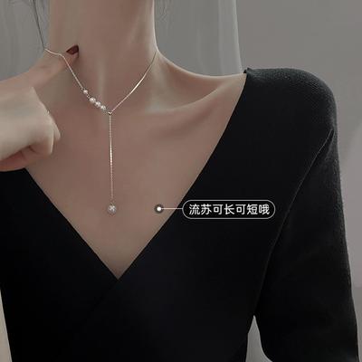 925 Sterling Silver Women's Neck Chain Jewelry Pearl Pendants Choker Necklaces Luxury Quality Exquisite Accessories Money 925
