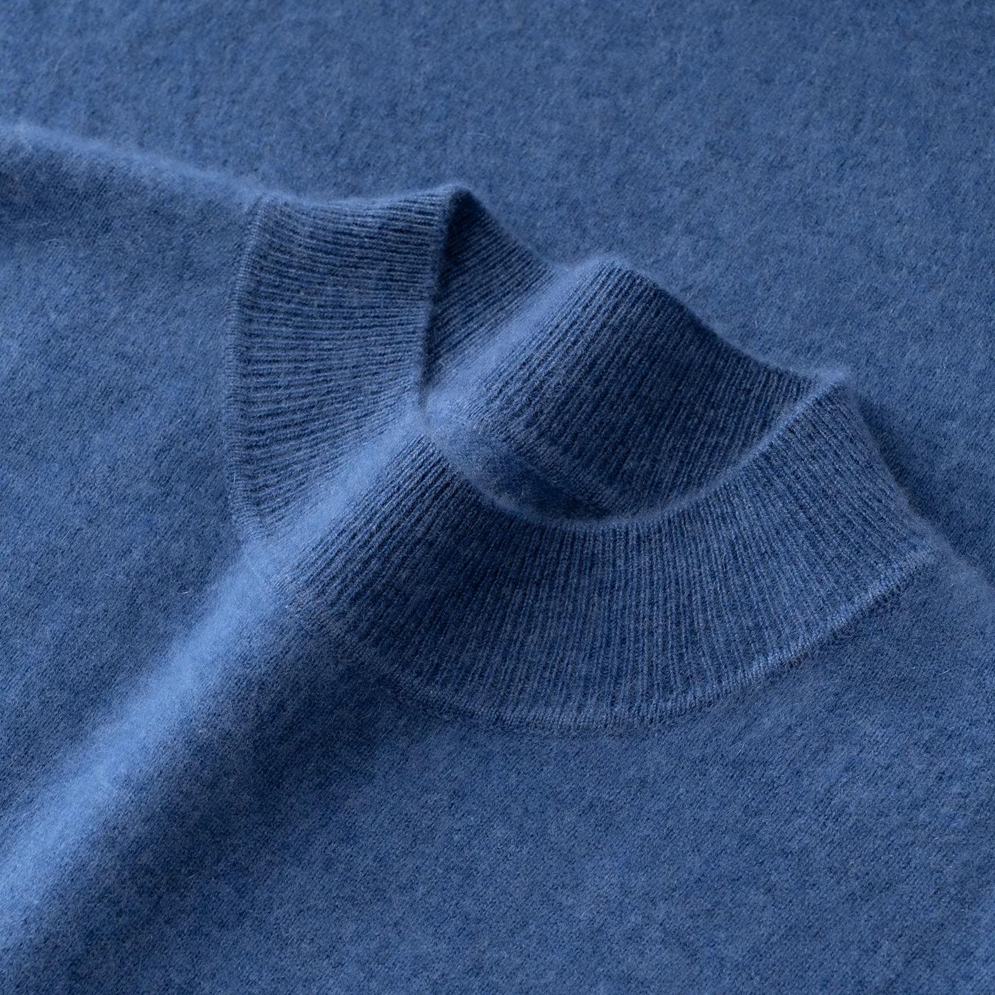 Men’s Cashmere Sweater - Velvet, Skin-Friendly, Half-High Neck, Business Casual, Long Sleeve Knitwear Large