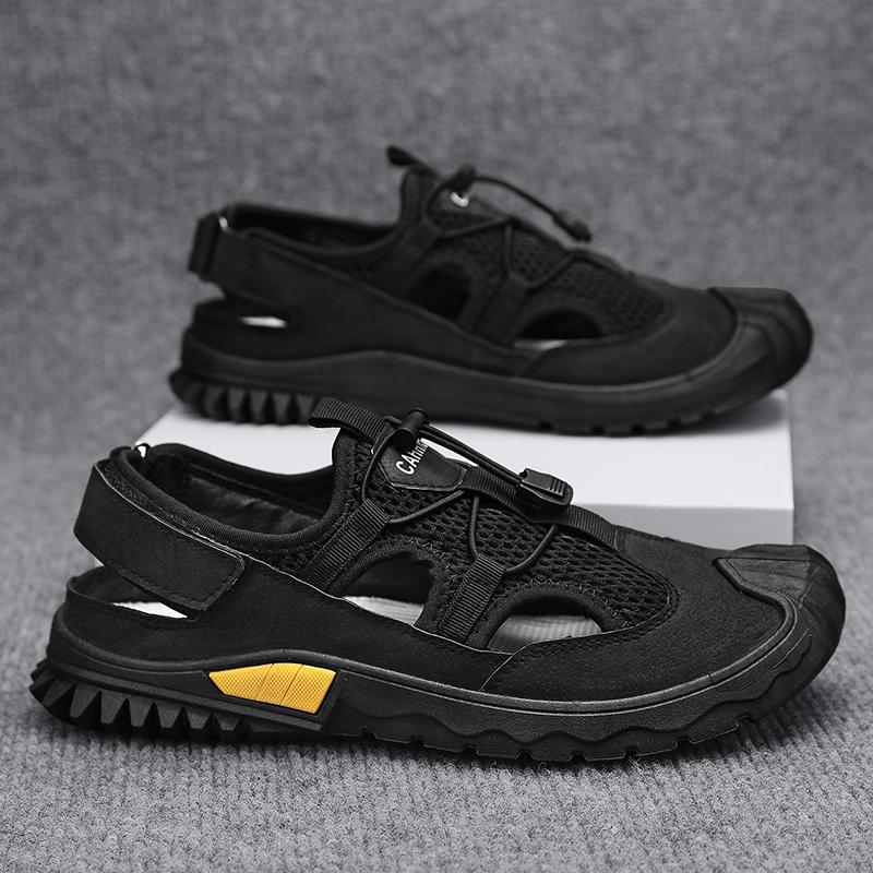 Summer Men Sandals Genuine Leather Mens Casual Shoes Outdoor Men Leather Sandals for Men Beach Shoes Roman Mens Shoes