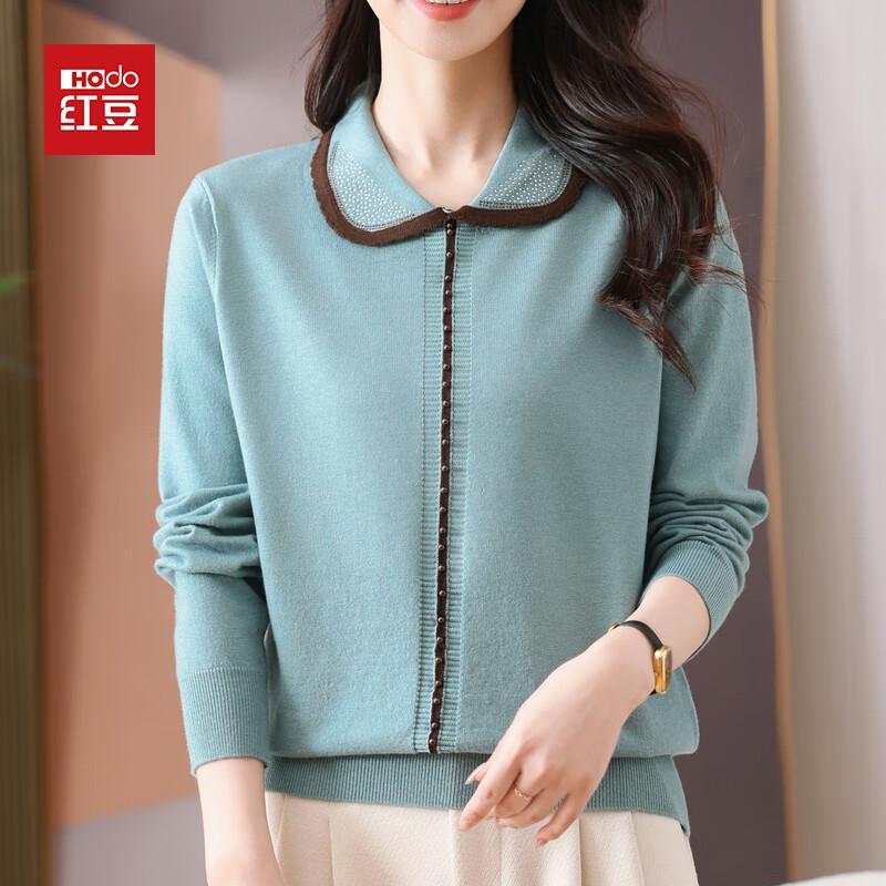 Women's Mid-Aged Long Sleeve Lapel Knit Top