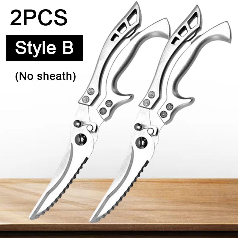 Kitchen Scissors Stainless Steel Chicken Bone Shear Sharp Kitchen Poultry Shears Butcher Meat Cleaver Vegetable Fish Duck Cutter