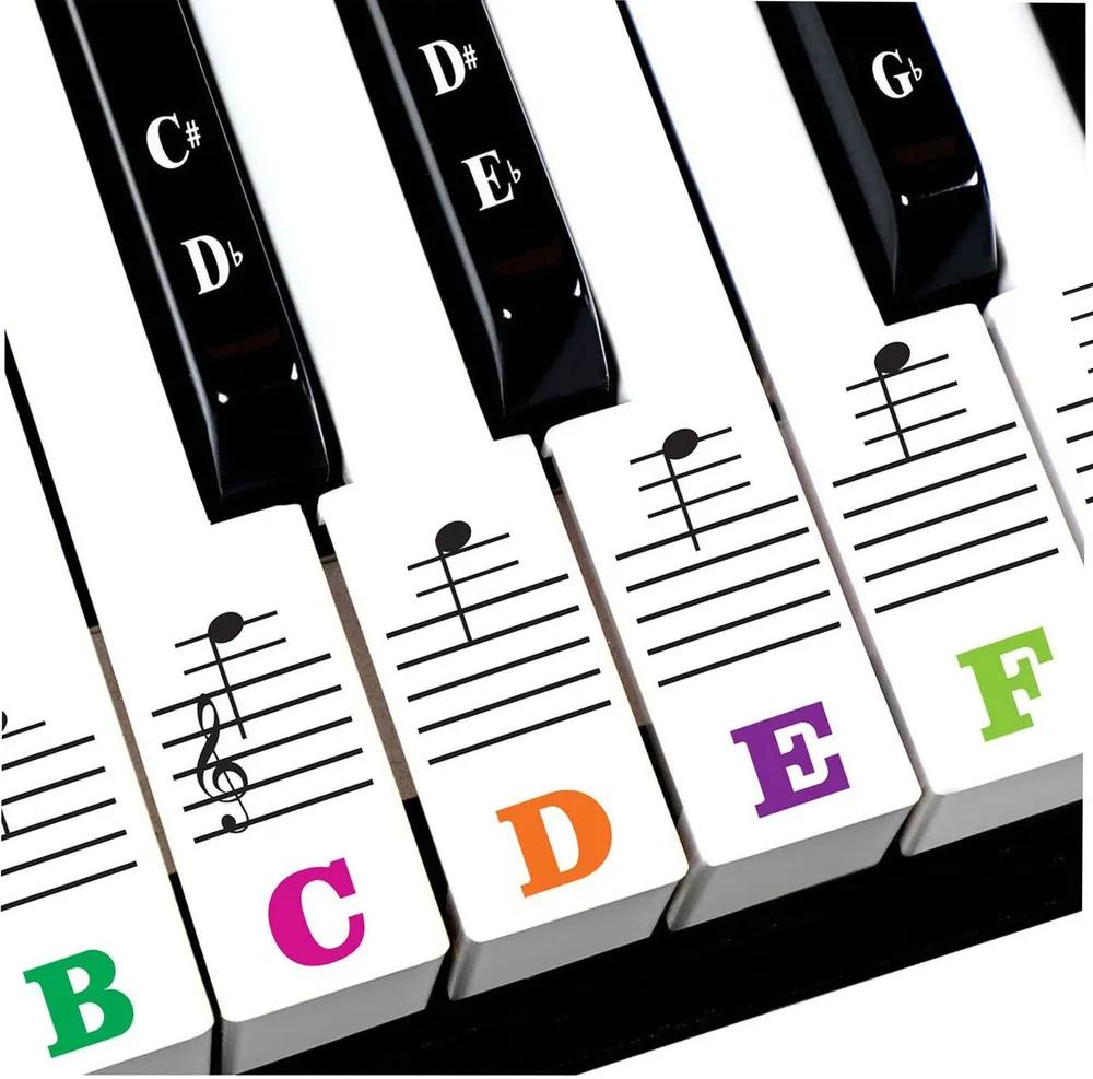 YPTSYSYS Piano Sticker for Beginners, Removable stickers with notes on the piano keyboard for learning, Full-size, 88 keys, made of silicone
