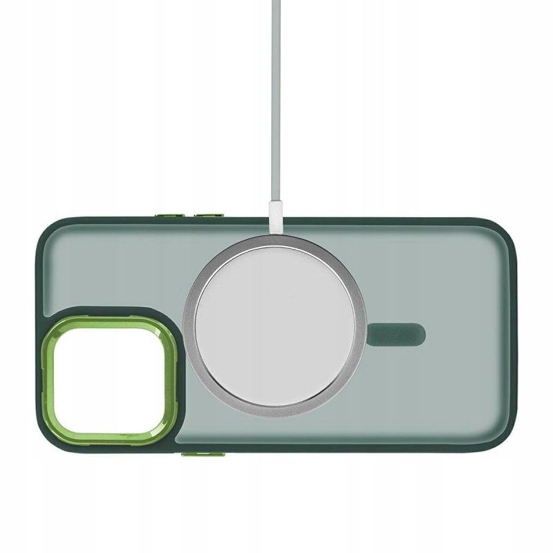 Etui do iphone 12 magsafe magmat obudowa wzmacniana zielony case + szkło