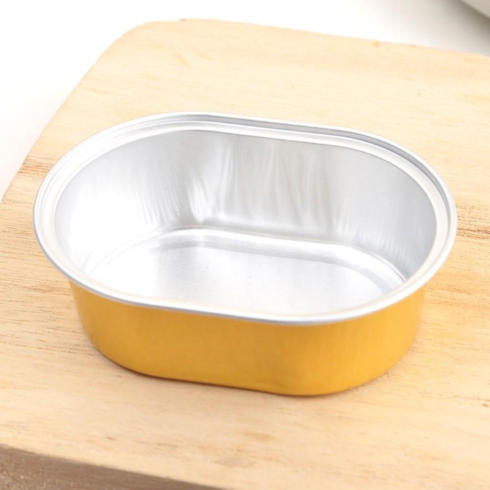 20Pcs New Aluminum Foil Baking Cups Party Tray Oval Cupcake Cups Gold Baking Muffin Box Birthday Cake Decor