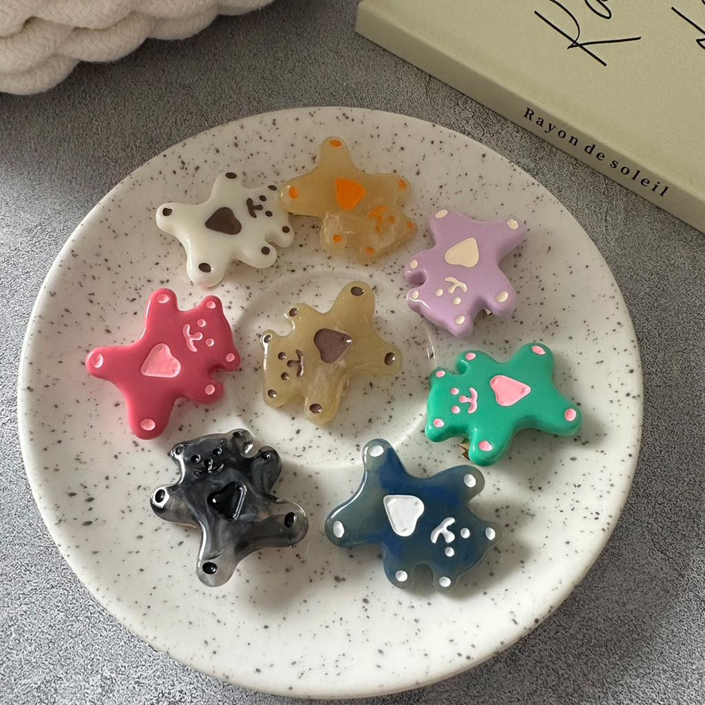 Korean version of candy bear hairpin cute less versatile bangs clip hairpin edge clip broken hair clip hair accessories 2025