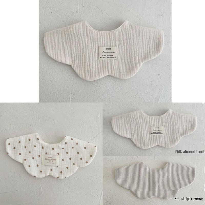 Pure Cotton Korean-Style Baby Drool Bib - Lightweight, Absorbent, Anti-Spit Up, Petal Design