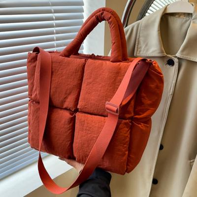 Τσάντα Ώμου Χιαστί για Γυναικεία Ανοιξιάτικη Μόδα Βαμβακερή Γεμισμένη Τσάντα Χειρός Μεγάλης Χωρητικότητας Καπιτονέ Τσάντα Tote