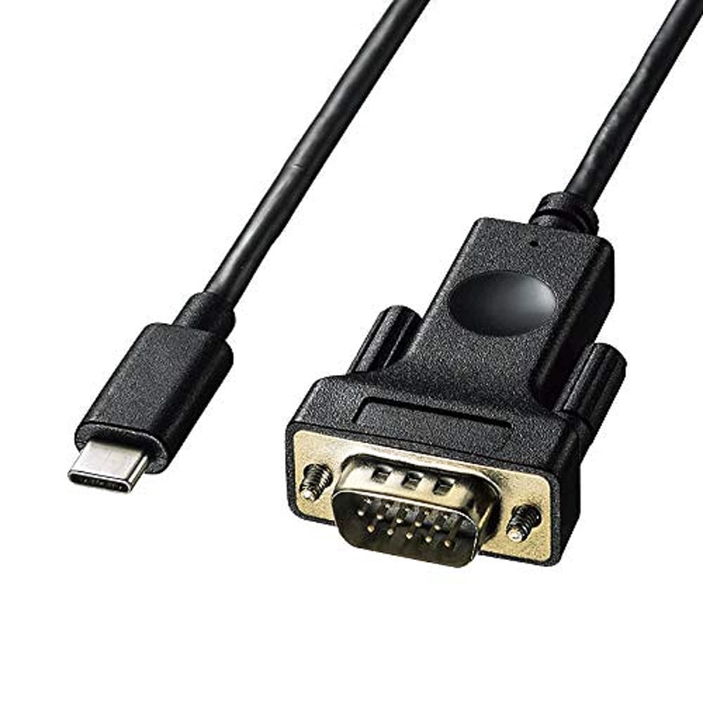 

Sanwa Supply Type-C to VGA Conversion Cable (USB Type-C Male to Mini D-sub 15-pin Male), 1m, Black, KC-ALCV10