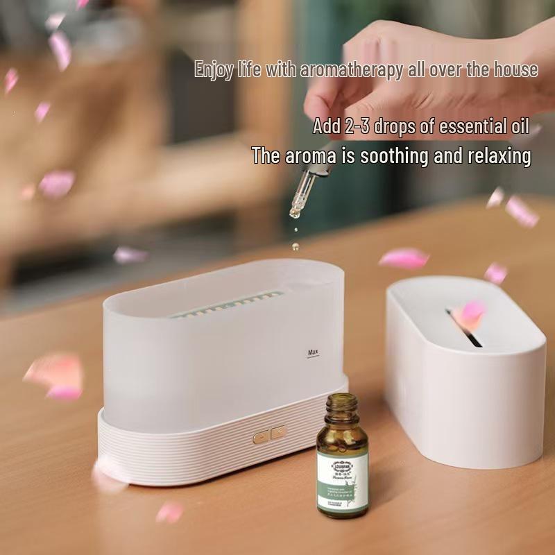 3D Simulation Colorful Flame Aroma Diffuser & Desktop Air Humidifier.