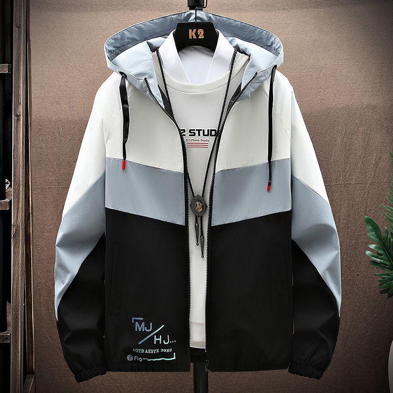 Pánská trendy pracovní bunda s kapucí v korejském stylu pro teenagery