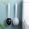 Silicone Toilet Brush Set with Wall-Mounted Storage Rack for Complete Bathroom Cleaning