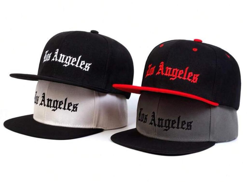 Sproutsy Men's Baseball Cap, Stylish, Casual, Unisex, Los Angeles (Black + Red)