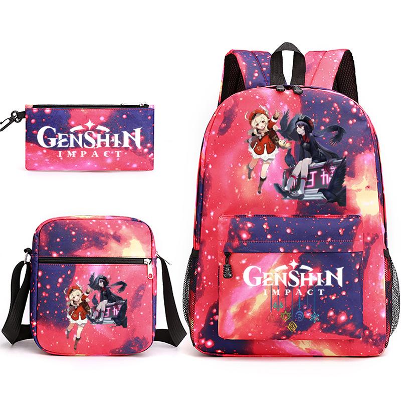 Yuanshen Backpack 3 Pieces/set Girls Boys Travel Shoulder Bag School Backpack