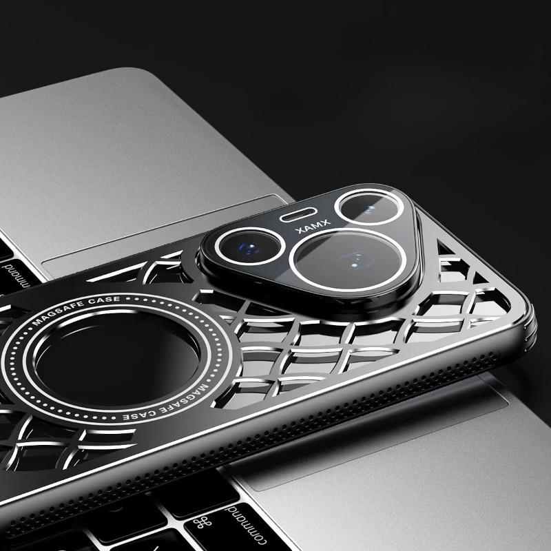 Aluminum Alloy Heat Dissipation Magnetic Ring Case For HUAWEI Pura 80Pro + 80 Ultra Magsafe Wireless Charging Shockproof Cover