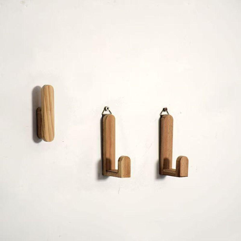 Rustic Wooden Wall Door Back Shelf Solid Wood Hanging Decorations Hat Rack Home Decoration