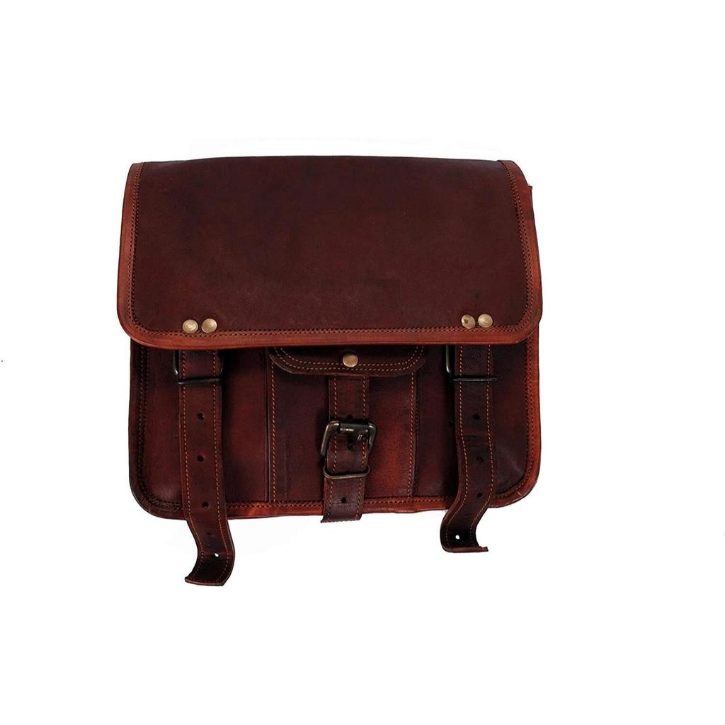 Motorcycle Pouch Brown Vintage Look Leather 1 Bag Panniers Saddle Bag