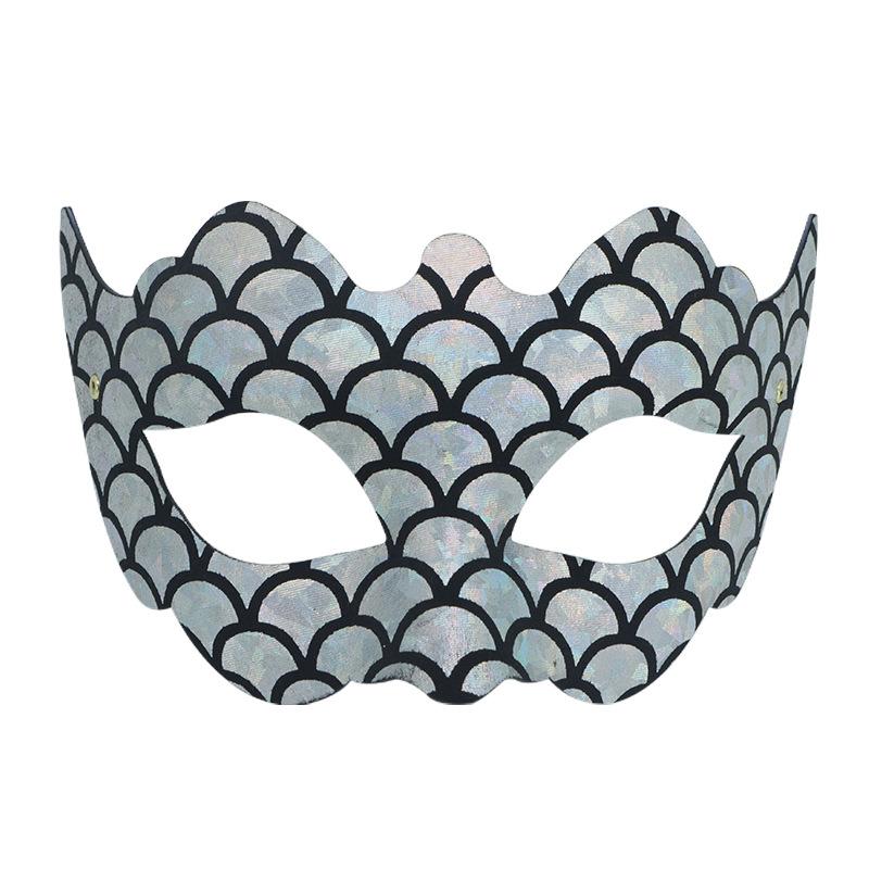 

Sexy Carnival Mermaid Mask with Laser Fish Scale Iridescent Masquerade Party Costume Prop for Women Prom & Carnival Performance серебряный