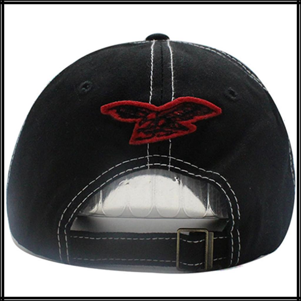 Eagle Cap Hat with English Letters and Cool CZ179 [White Fang] Brim, Logo, Outdoor, Casual, Men's, Women's, (Black)