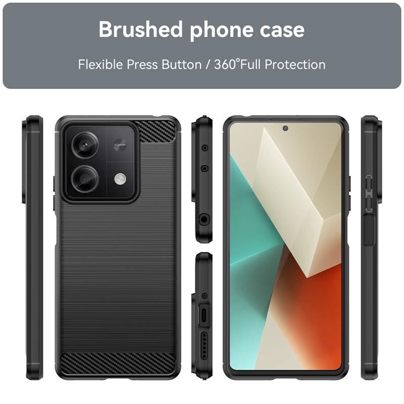 Pro Pro Poco X6 5G Pouzdro Kryt Xiaomi Pro Poco X6 Pro 5G Capas Nárazuvzdorný Zadní Kryt Telefonu Uhlíkové Vlákno Měkké TPU Fundas Pro Poco X6 5G