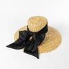 Spring Summer Fashion Hand-woven Petal Straw Hat with Big Brim and Big Bow for Ladies Beach Outdoor Sun Hat