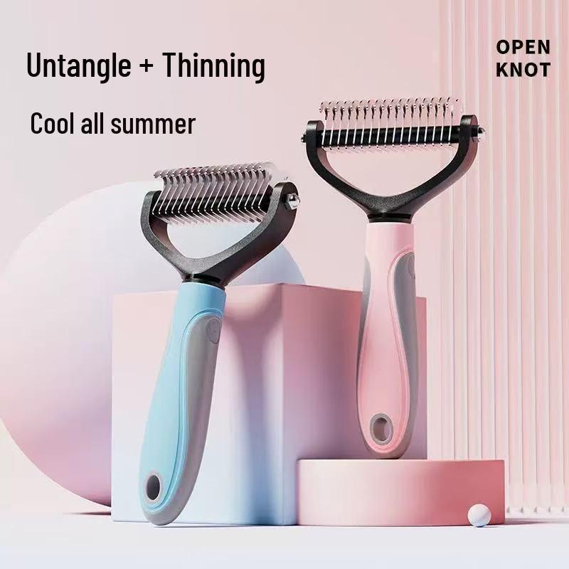 Kitten & Cat De-Shedding Comb for Short & Long Hair - Large Thinning Pet Grooming Tool