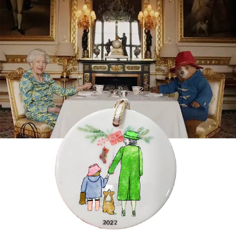 Bear Queen And Christmas Tree Pendant Holiday Decorative Souvenir