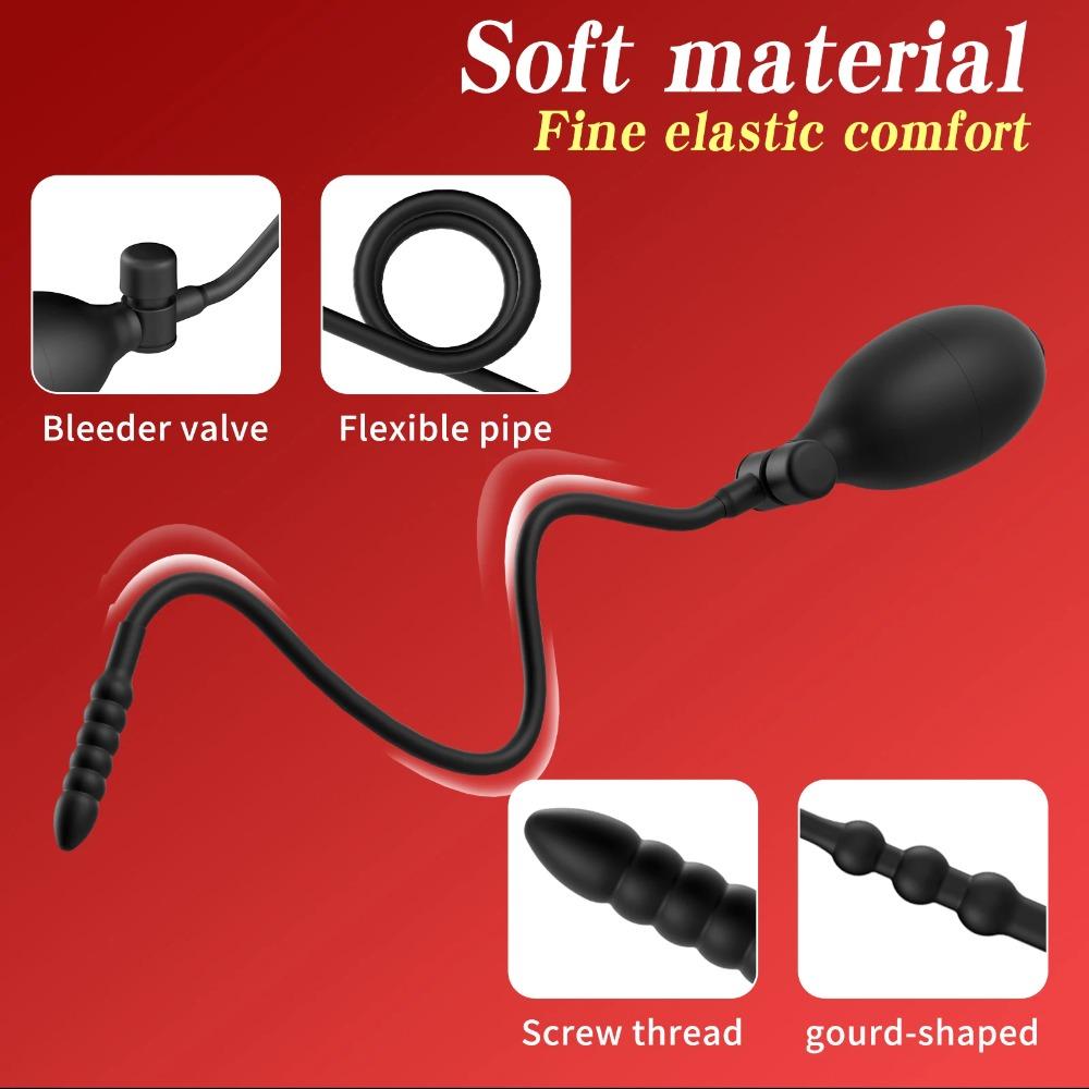 New Inflatable Butt Plug Expansion Vagina Anal Dilator Stimulator Prostate Massager Huge Bead Dildo Anal Plug Adult Womens Tool