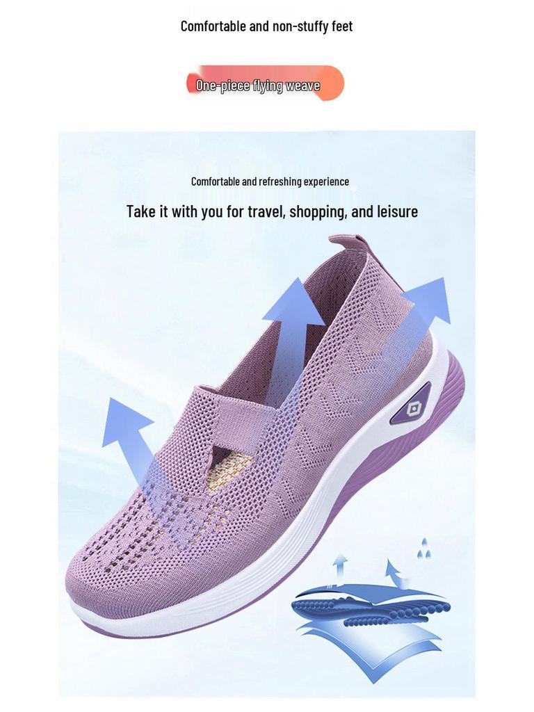 Damen Übergröße Atmungsaktive Mesh Slipper – Bequeme und Weiche Sohle Mütter Sneaker