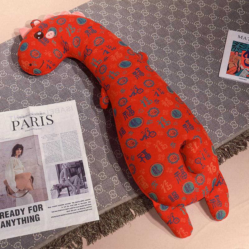 

Dinosaur Long Blessing Pillow Doll Waist Support Hug Children Birthday Gift Red,90cm/35.43in