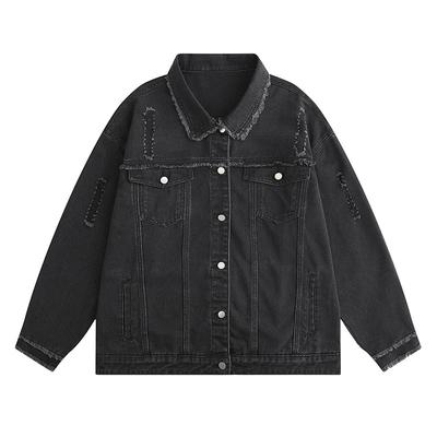 Autumn New American Breasted Lapel Grinding Wash Jacket for Youth Retro Denim Jacket