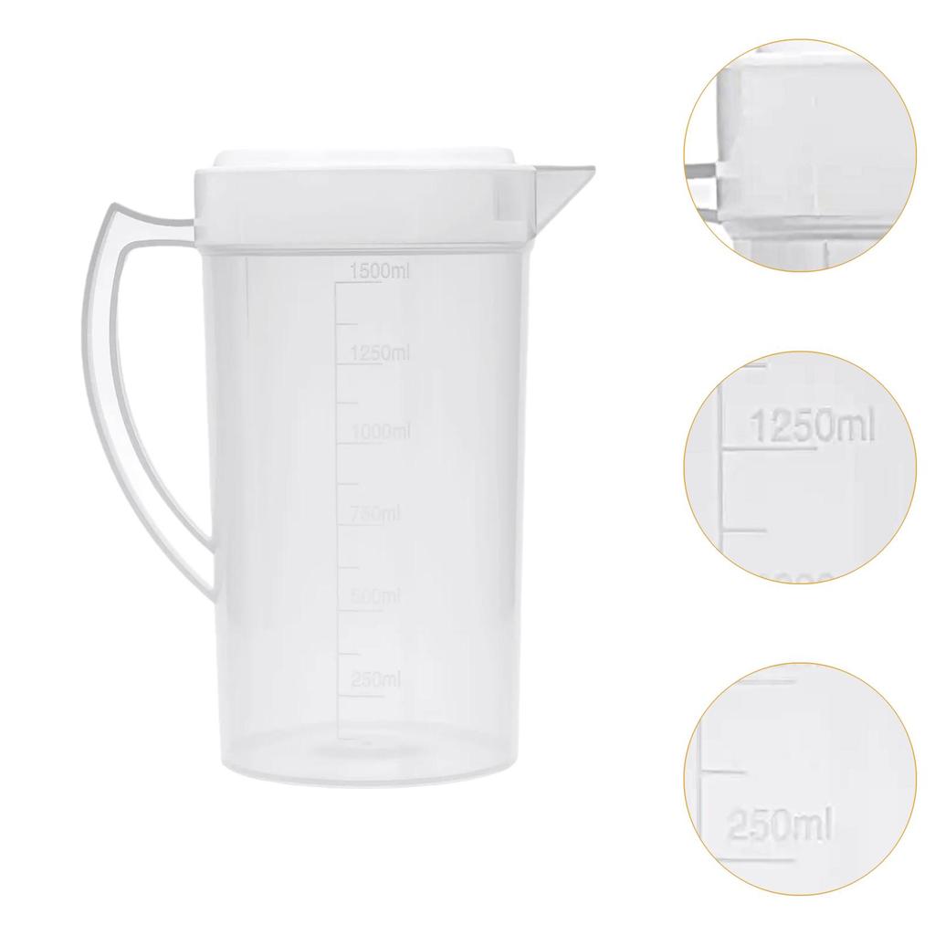 1.5/2/2.5L Plastic Water Pitcher with Handle Large Capacity Cold Kettle Ice Tea Beer Jug for Refrigerator Juice Beverage