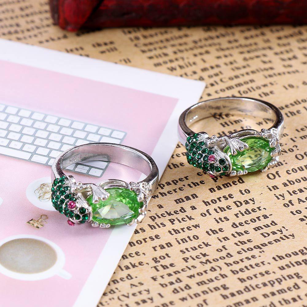 Charming Cut Oval Green Rich Frog Rhinestone Accessories Wedding Party Jewelry Birthday Gift