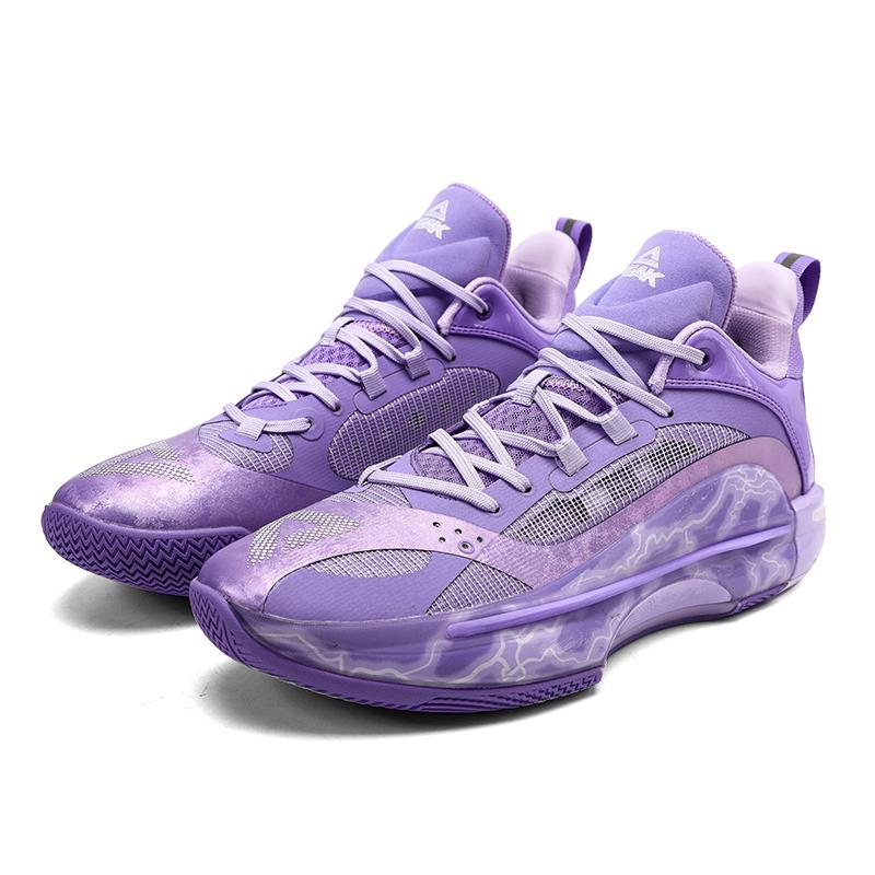 Peak Flash 5 Generation Stability Support Low Top Basketball Shoes Men sneaker Lightning Orchid-Purple ET41697A