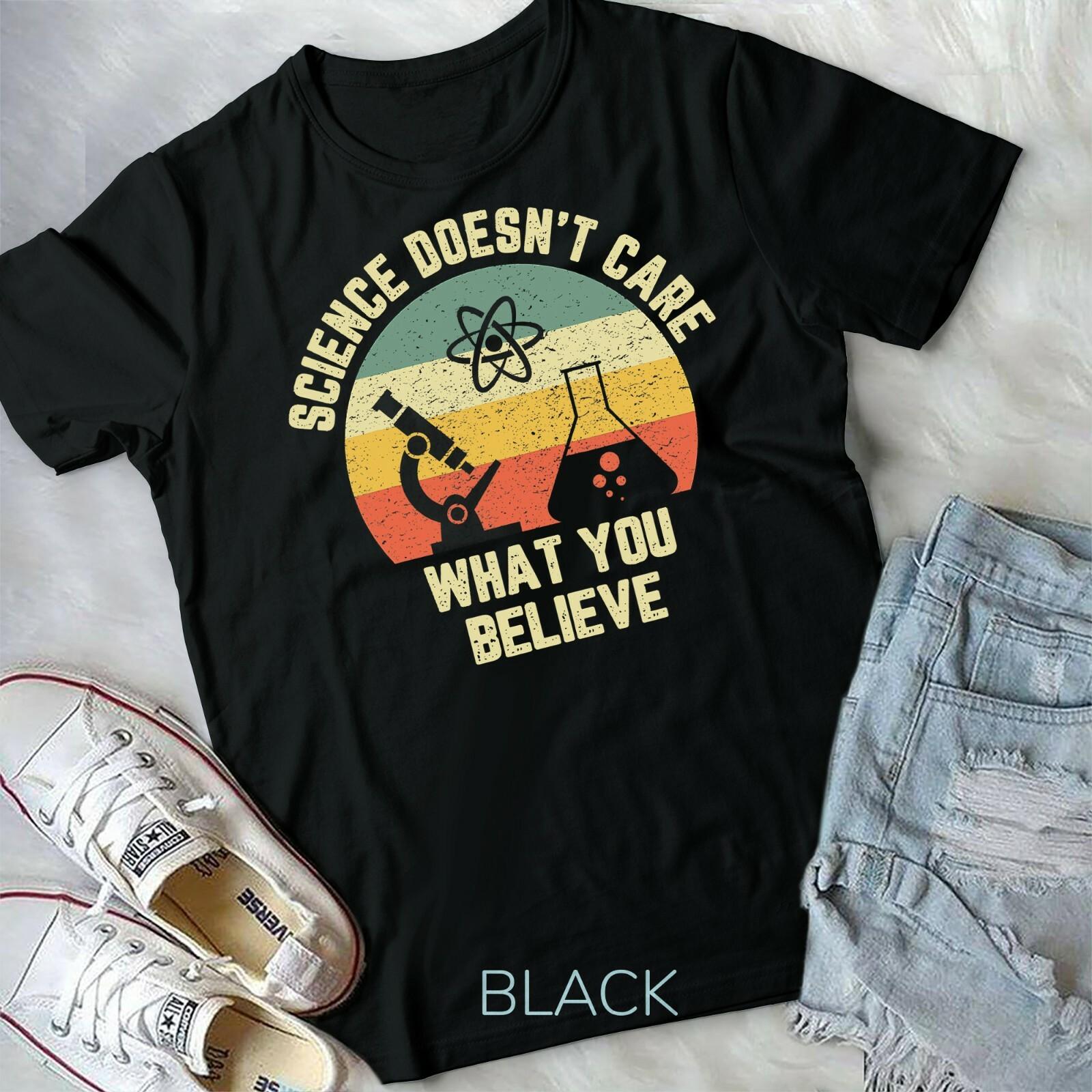 Science Doesn t Care What You Believe Funny Science Teacher Unisex Youth T-shirt L