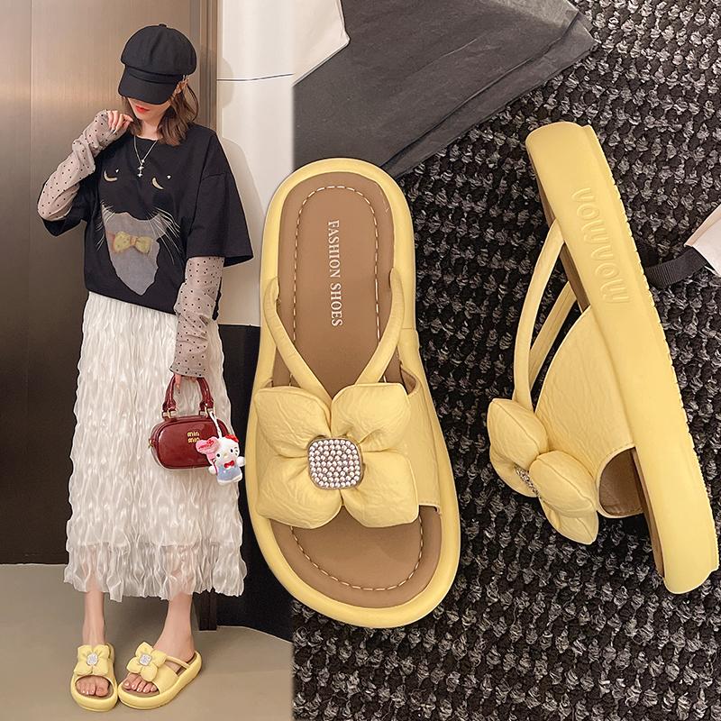 2025Comfortable Linen  Soft and Lightweight Cotton Slippers Cute Bowknot Flat Slipper Couples Slides Home Shoes for