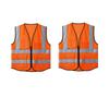2pcs Sets Reflective Security Vests Adjustable Reflective Safety Clothing with Multi-Pockets Reflective Vest for Running Cycling