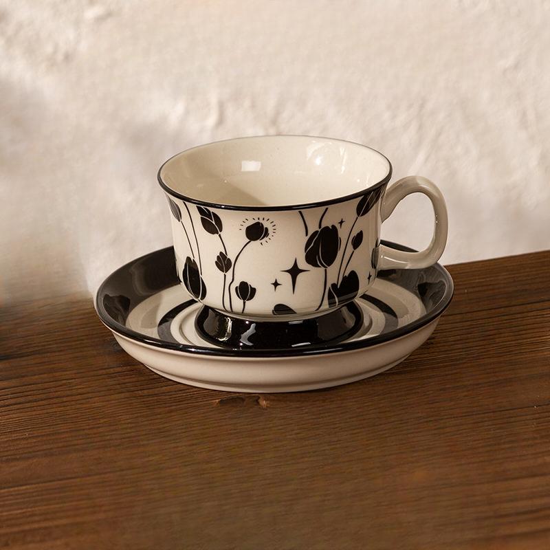Medium Style Coffee Cup Hand Painted Niche Afternoon Tea Cup Exquisite High Value Mug High-end Coffee Cup