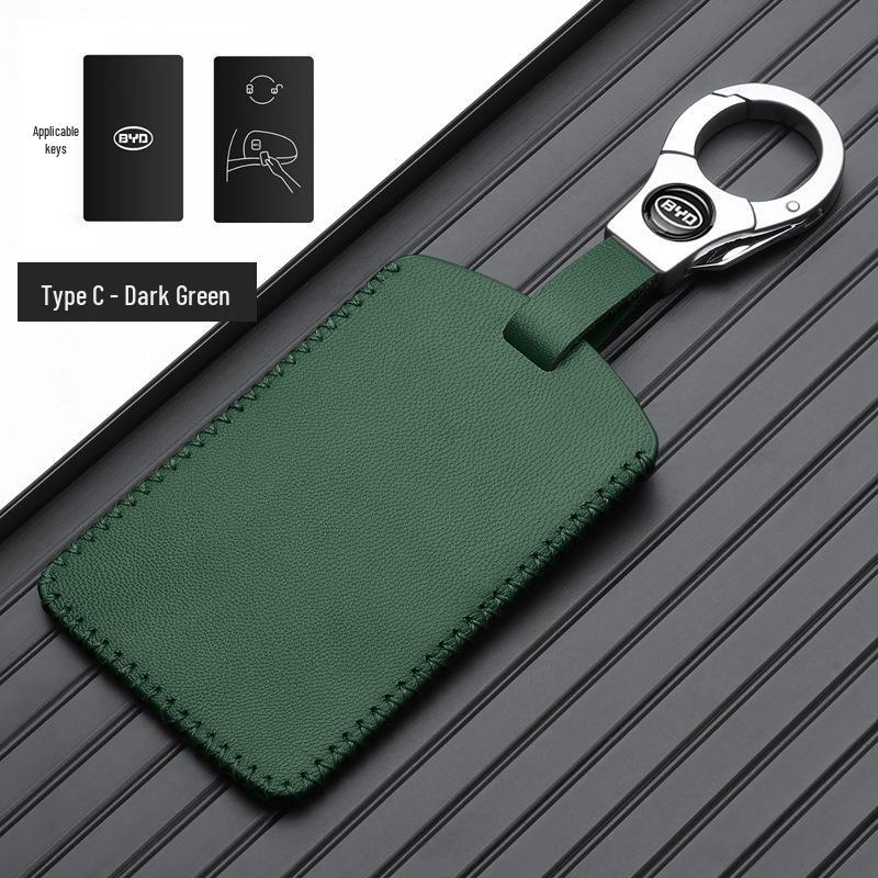 BYD Han EV Key Case: Genuine Leather for Dolphin, Qin PLUS, Song Pro, Tang - New Energy Car Key Bag