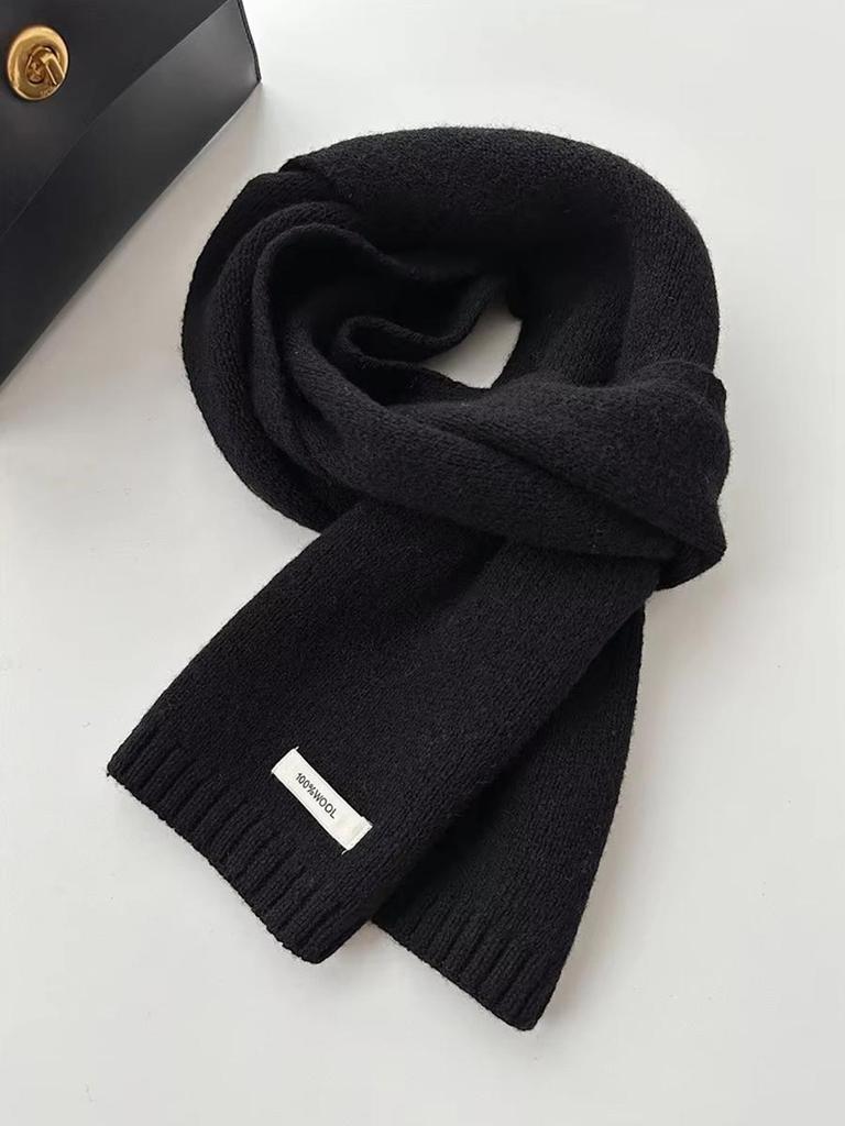 Selected Australian Pure Cotton Wool 100% Cashmere Scarf New Solid Color Versatile Men's Women's Autumn and Winter Warm Knitted