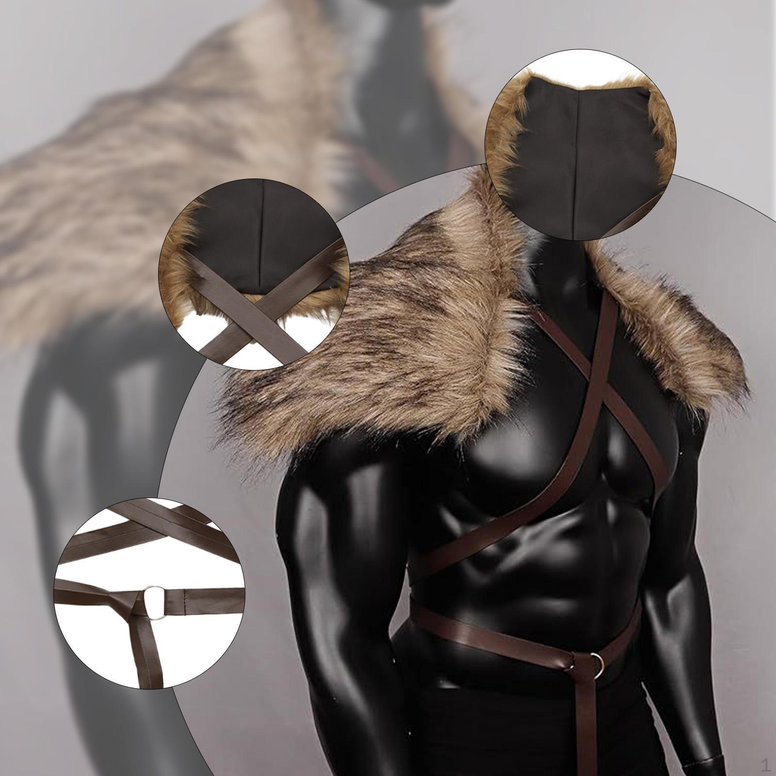 

Средневековый шарф для мужчин, костюм, искусственный мех, плащ карнавал, фэнтези-мероприятия, вечеринка