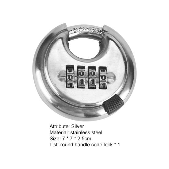 4 Digit Combination Disc Padlock Stainless Steel Weather-proof Disc Lock for Trailer