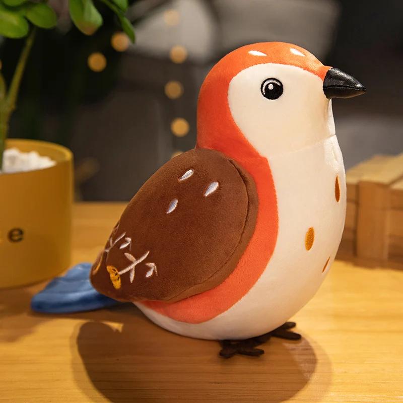 30cm simulační plyšová hračka Birdie Kreativní kreslený film Ptáci Vrabec Papoušek Panenka Roztomilé dětské hračky Dekorace