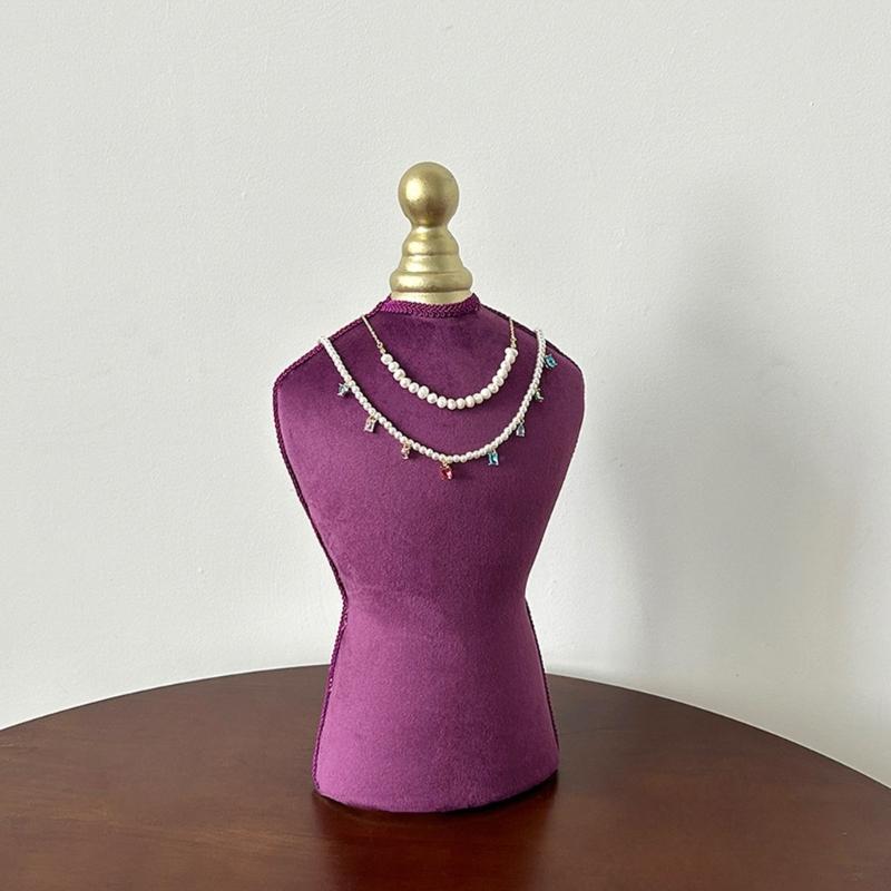 Jewelry Bust Stand Velvets Surfaces Alloy Structure Modern Design Trade Show Retail Display Accessories Organizers