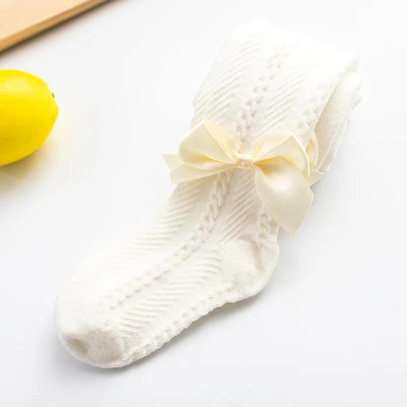 

Колготки для младенцев, новорожденных и малышей от 0 до 4 лет, хлопковые колготки для малышей, весна-осень, колготки для девочек, красивая сетка с бантом 0 to 6M