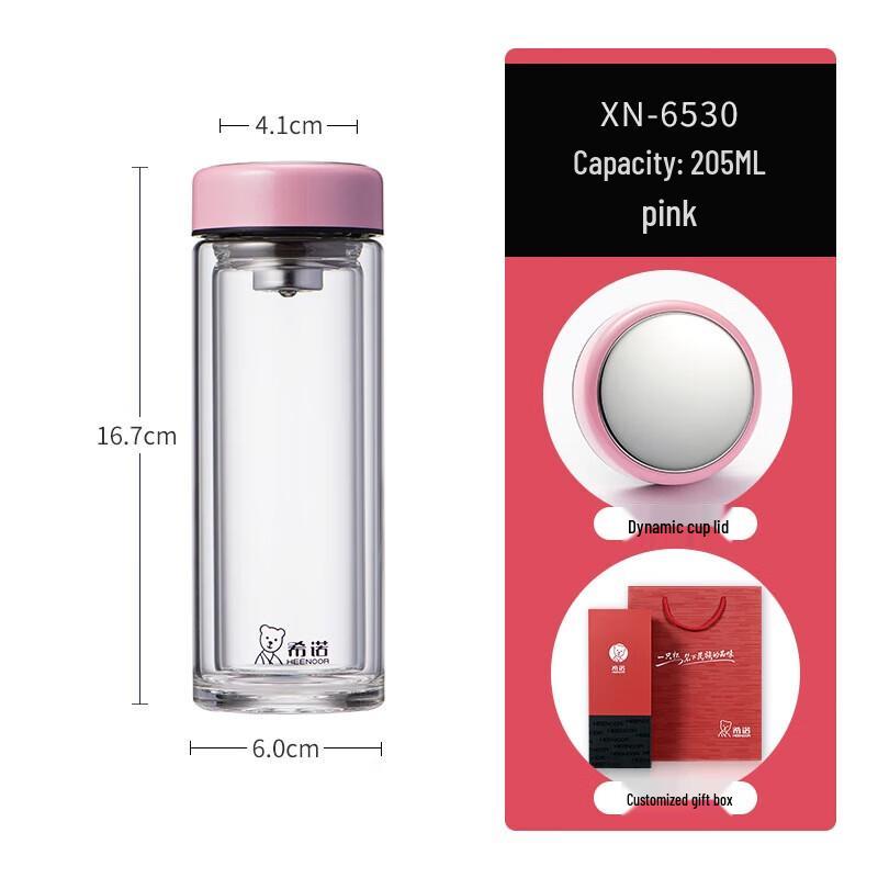 XINUO Double Wall Glass Tea Cup