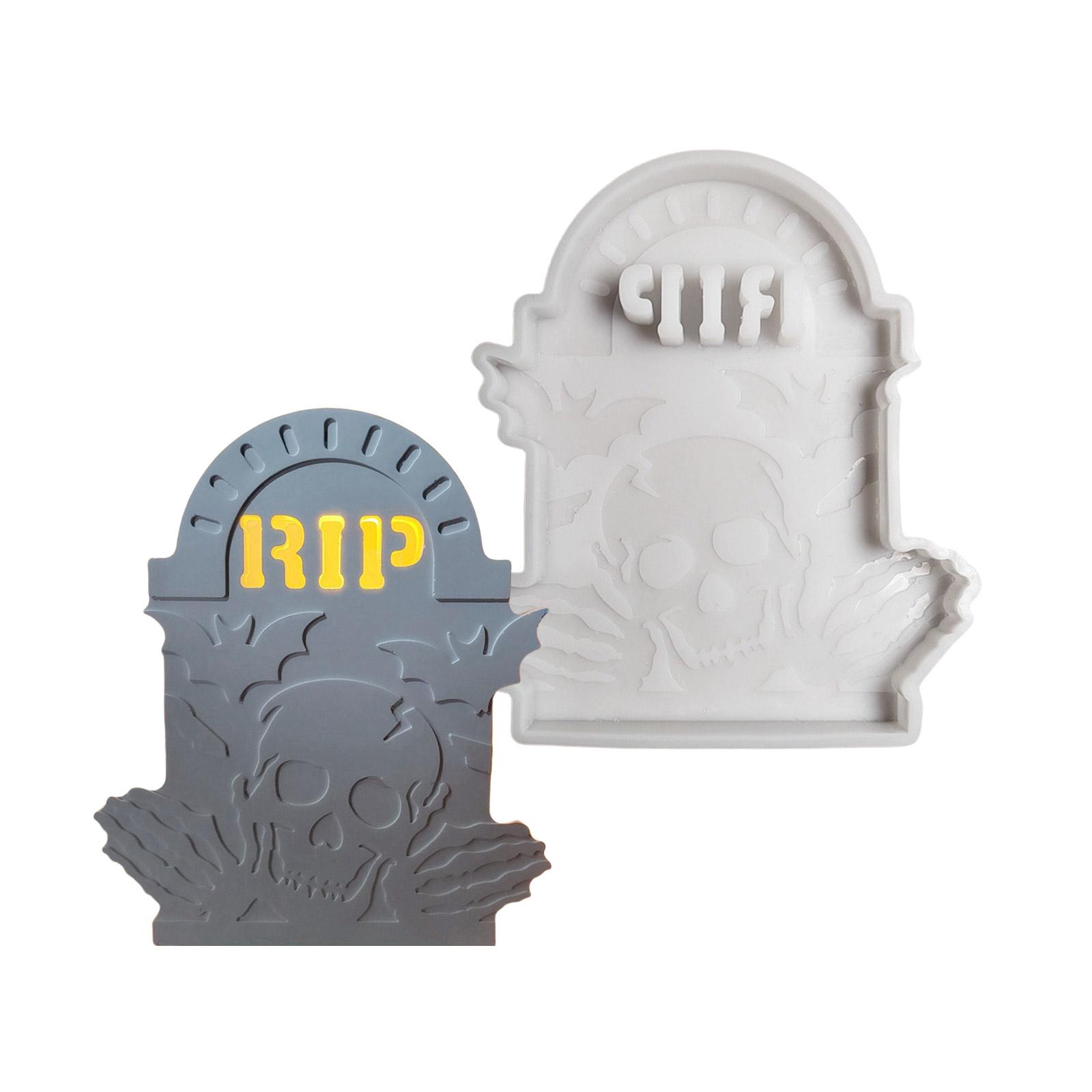 

Форма для надгробия скелета на Хэллоуин Портативная силиконовая форма для надгробия скелета для жутких проектов поделок на Хэллоуин