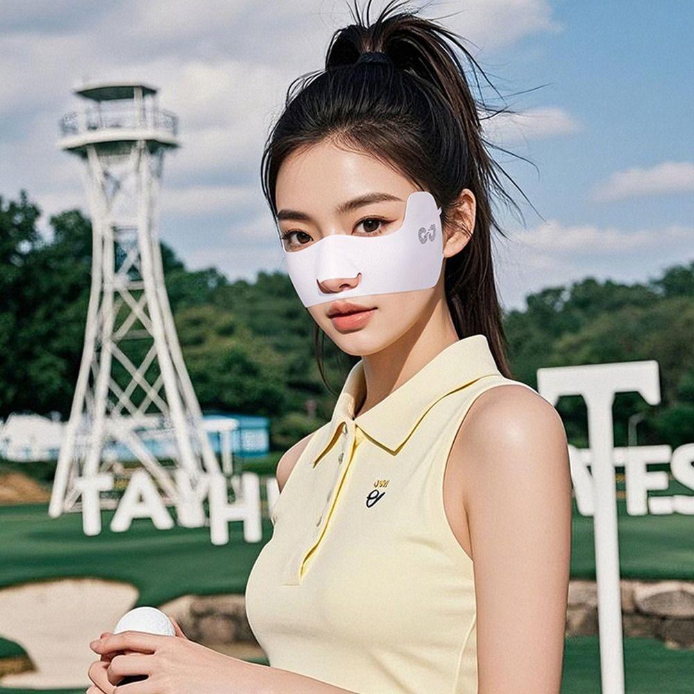 Summer Ice Silk Sun Protection Mask UPF50+ Breathable Women Face Mask Adjustable Canthus Protection Face Shield for Golf Sports