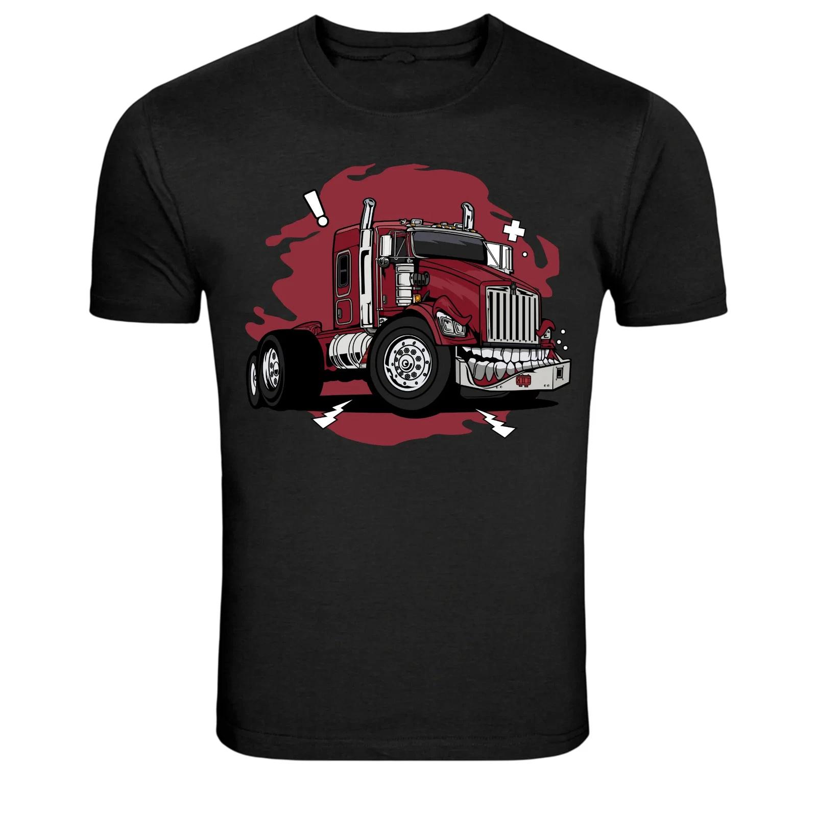 Monster Semi Truck Big Rig Hauler Driver T-Shirt XXL